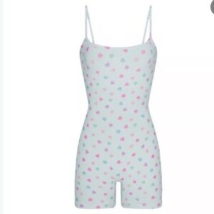 Skims Soft Lounge Scoop Onesie Cloud Candy Heart NWT